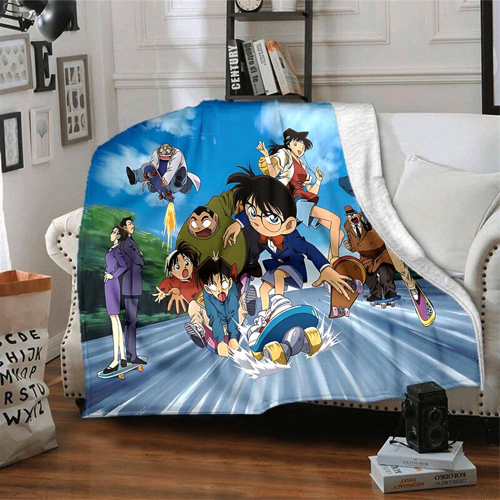 1pz Detective Conan Mystery Case Coperta in Flanella Super Morbida Carina Confortevole per Viaggio Biancheria da Letto Divano Divano Coperta Y7238