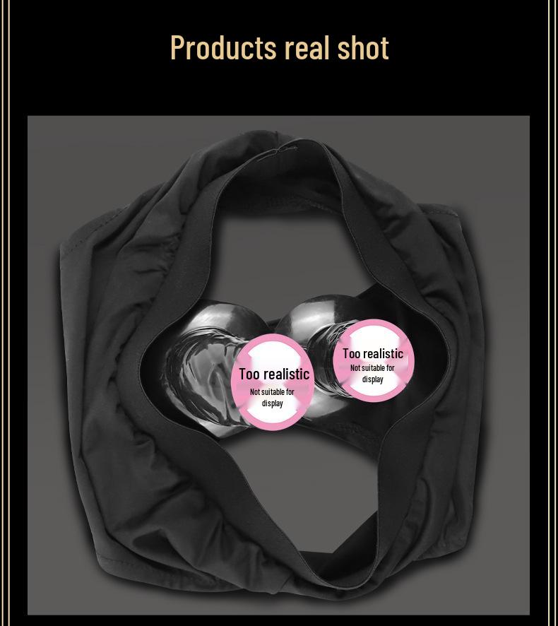 Long Love Erotic Wear: Realistic Dildo Mask with Self-Stimulation Pants & Masturbator