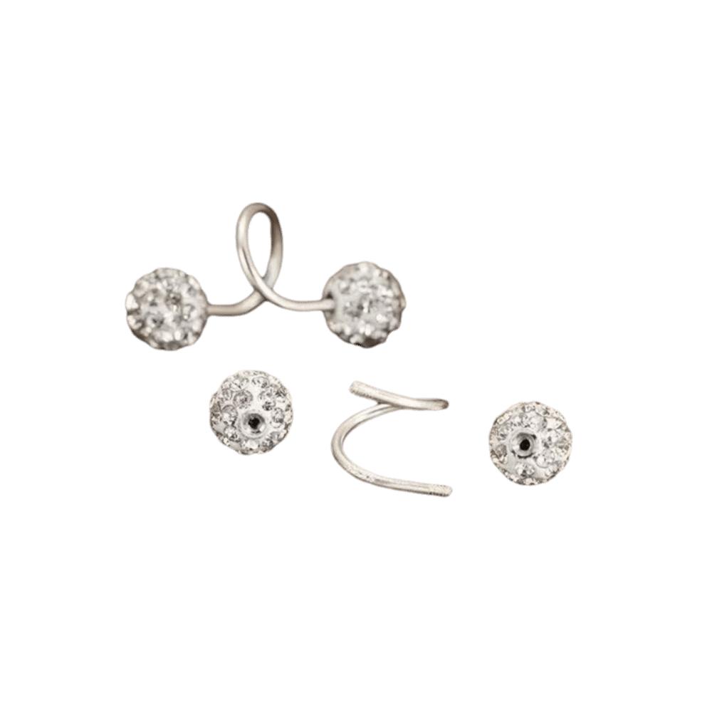 1 Pair Double-ended Stud Earrings Spiral Piercings Luxury Earrings Rhinestone Earrings  Women