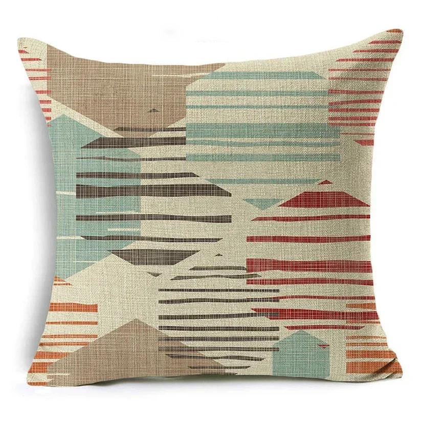 Mandala Graffiti Cushion Cover 45X45Cm Linen Decorative Pillow Cover Sofa Bed Pillow Case