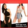 Fashion Color Womens Blocking Sleeveless Strapless Sexy Knitted Camisole