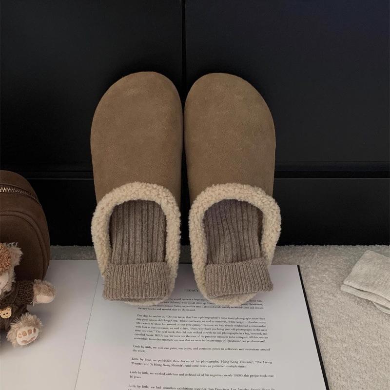 

Версия из мягкой кожи~ толстая подошва, увеличивающая рост, ретро бархатные туфли Бокен для женщин для ношения на улице, для невысоких людей с одним педалем, с сумкой на голове, теплые ко 40 верблюд