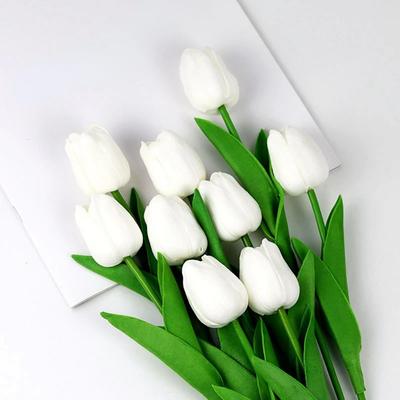 1PC 34cm PU Tulip Real Touch Artificial Flowers Tulip Bouquet for Christmas Halloween Wedding Home Party Decoration Fake Flowers