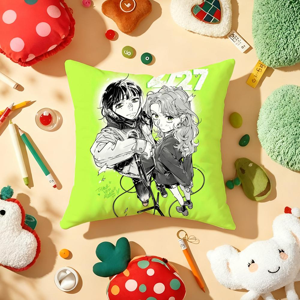 Cushion Cover Plush Fabric Soft Double-Sided Printed Sofa Warm Winter Home Gift Pillow Aya O-Oosawa Koga M-Mitsuki Stickers