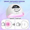320W UV LED Lampa na nehty 72 LED diod Lampa na sušení gel laku s automatickým snímáním 4 časovače Profesionální sušička nehtů Nástroje pro manikúrní salon