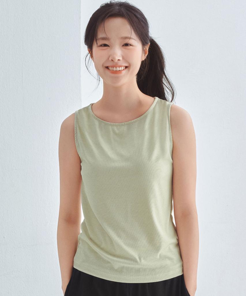 BYC Natural Cooling Boat Neck Sleeveless Top