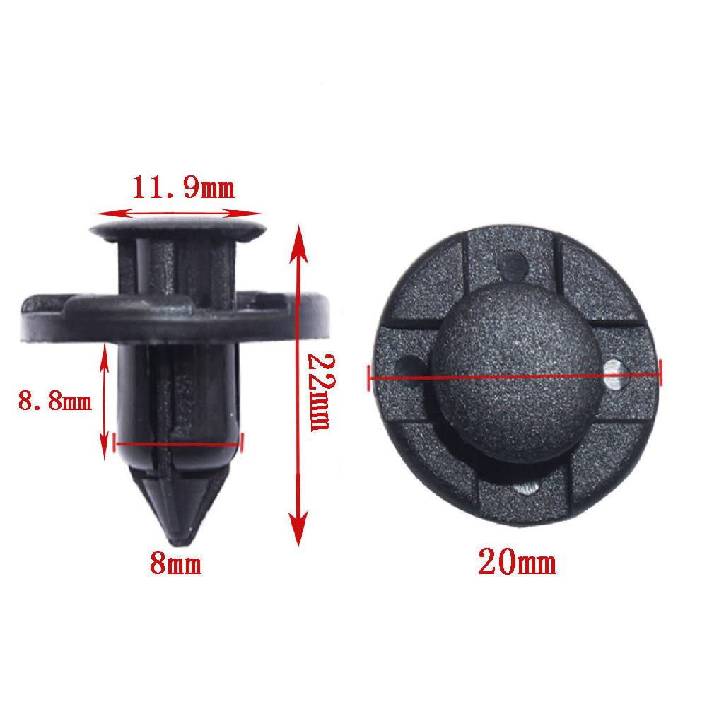 50Pcs 8mm Plastic Rivet Fastener Mud Flaps Bumper Fender Push Clips For Nissan