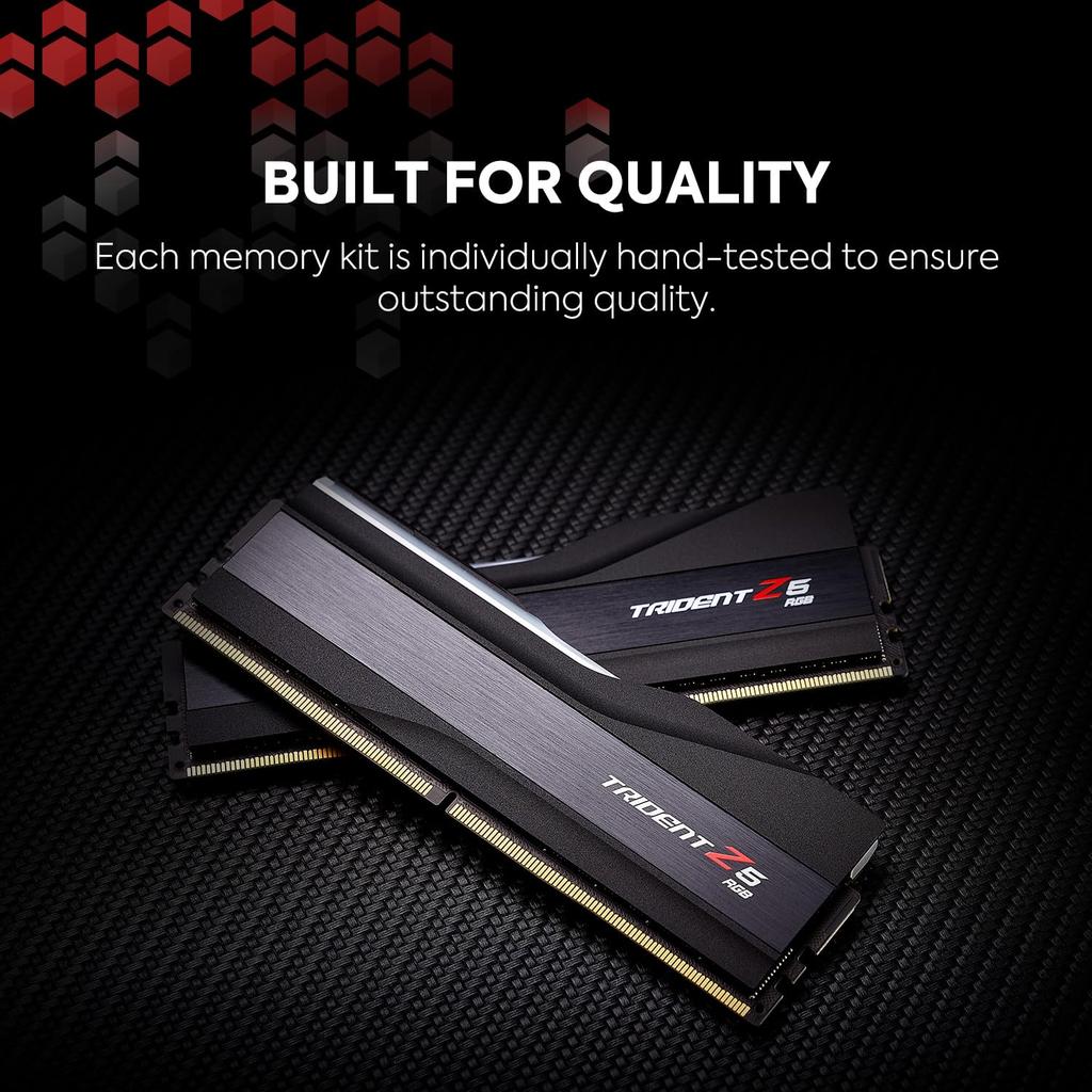 Trident Z5 RGB Series XMP DDR5 RAM 48GB Desktop Computer Memory UDIMM Matte Black G.SKILL (Intel 3.0) (2x24GB) 8200MT/s CL40-52-52-131 1.35V -