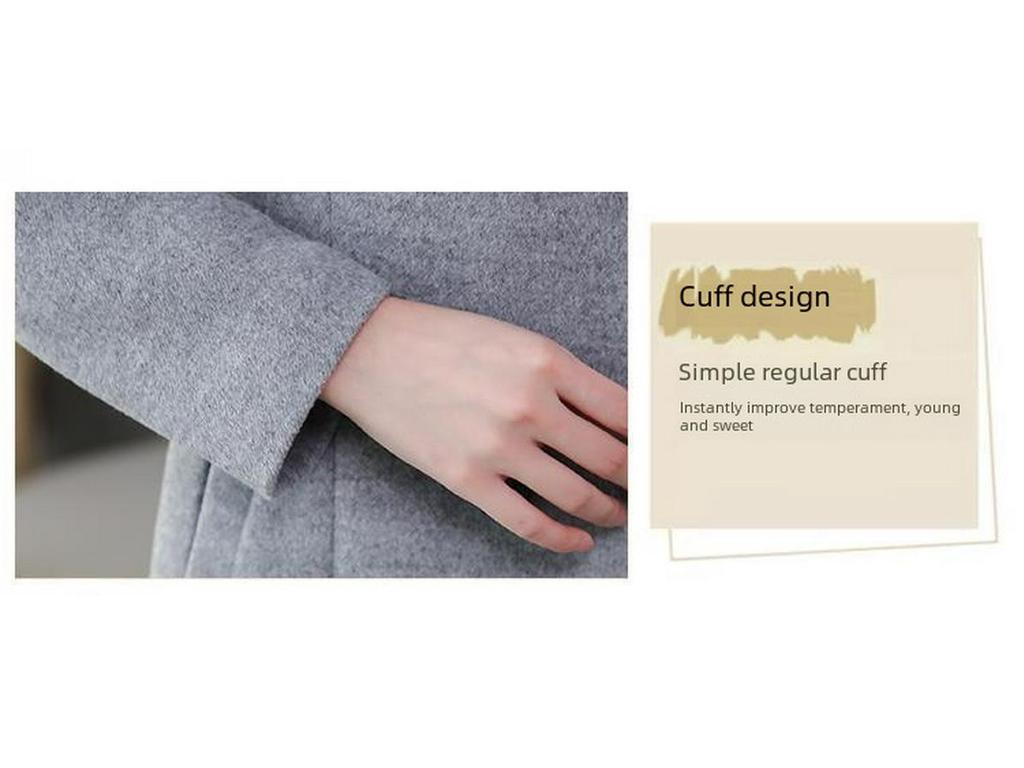 Women's 2023 Spring & Autumn Wool Windbreaker: Oversized, Over-the-Knee, Slim Waist, Long Lapel Coat