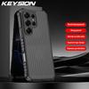 KEYSION Heavy Duty Shockproof Phone Case for Samsung S23 S24 S25 Ultra Silicone+PC Translucent Matte Cover for Galaxy S25 S21 FE