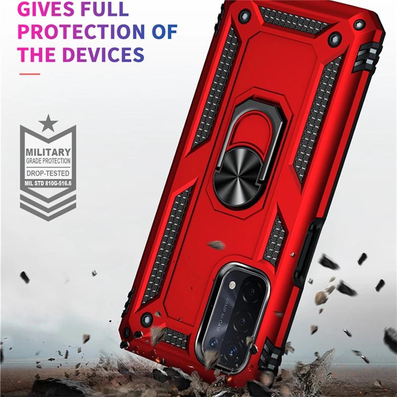 Armor Shockproof Ring Stand Case For  OPPO Realme C21Y C21 C25Y A54 A74 A94 A53 A53S A32 A93 A55 A36 A76 A9 A52 A72 4G 5G Silicone Hard Back Cover