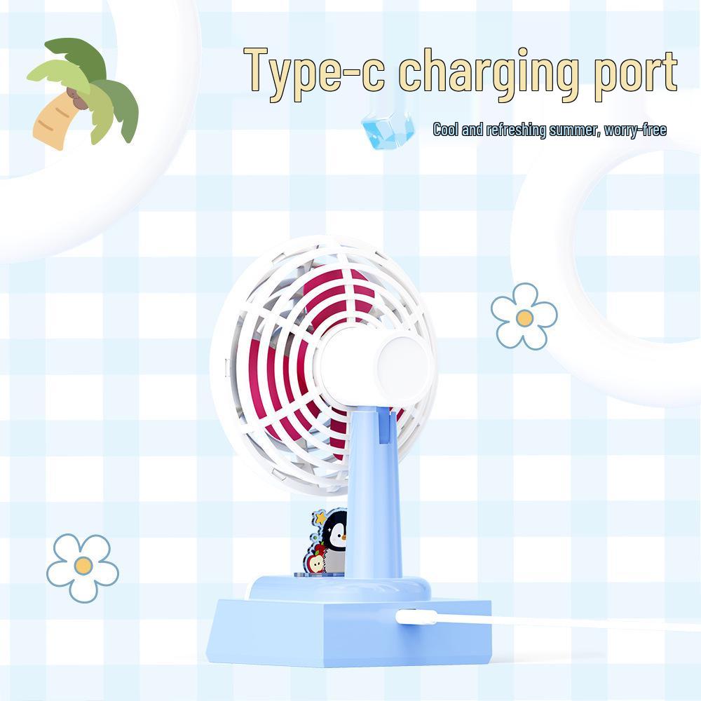 2026 Cartoon USB Rechargeable Desktop Fan - Portable Summer Electric Fan Gift