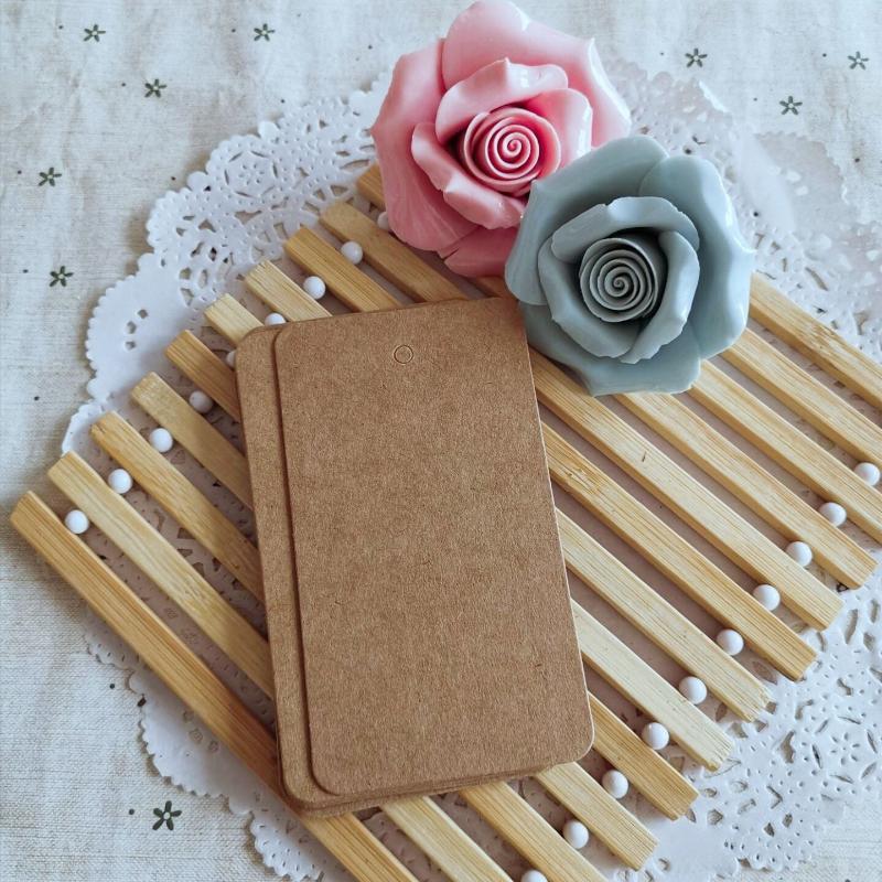 Pack Of 100 Blank Rectangular Hang Tags With Rounded Corners Paper Tags For Products And Branding Blank Kraft Paper Price Tags