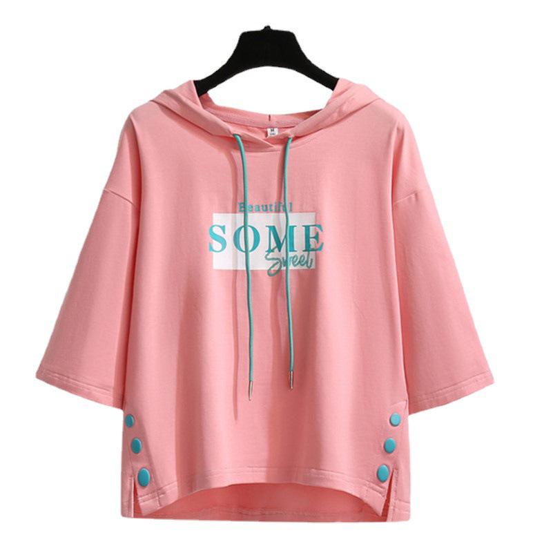 2025 Summer Women's Korean Style Casual Hooded Short-Sleeve Sun Protection T-Shirt