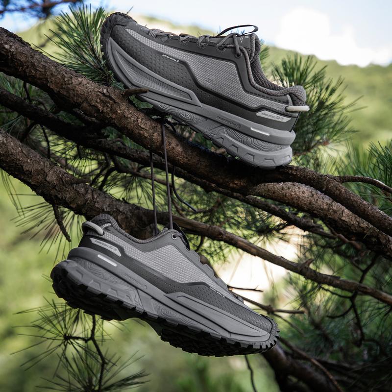 Li Ning Outdoor CF Trail Comfortable Fashion Simple Casual Rebound Shock Absorption Breathable Low-Top Hiking Shoes Unisex Hiking Shoes AHTV047-5