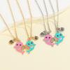 2Pcs/Set Cartoon BFF Round Charm Rainbow Dolphin Design Best Friends Necklace For Girls Frienship Gift