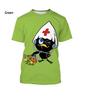 New Fashion Cartoon Cartoon 3D Printed T-Shirt for Men and Women Summer Casual Short Sleeves Cute Round Neck