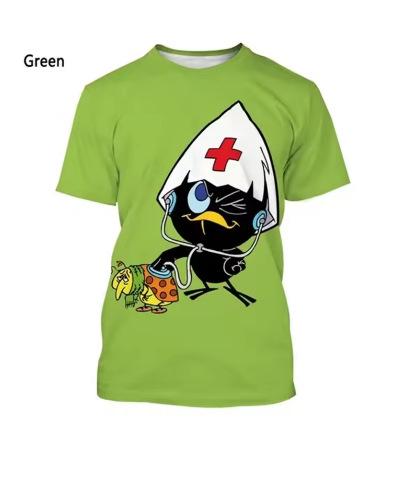 New Fashion Cartoon Cartoon 3D Printed T-Shirt for Men and Women Summer Casual Short Sleeves Cute Round Neck