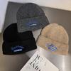 Letter Fashion Knitted Hat Warm Ear Protection Hat For Outdoor Activities Wear