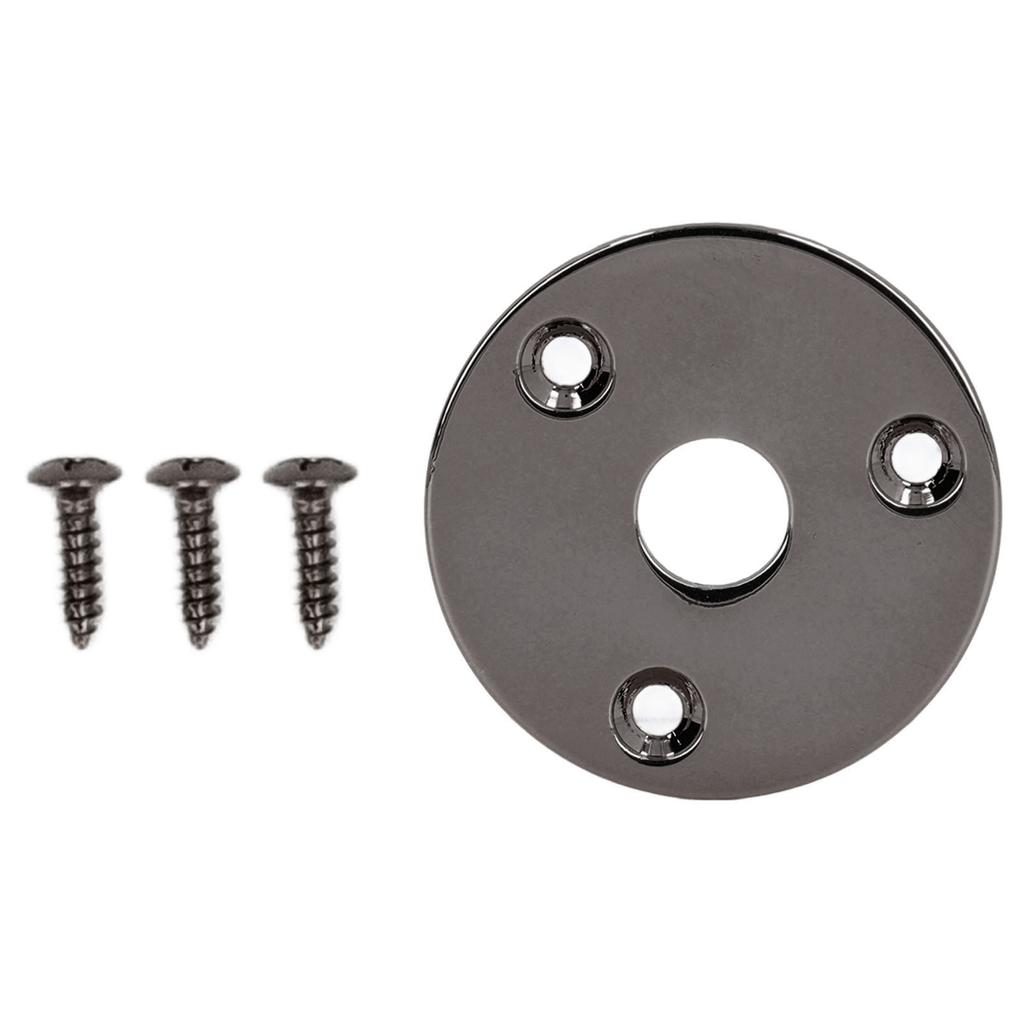 Guitar Jack Socket Plate Round Metal Input Output Cover Replacement Hardware for Bass with Mounting