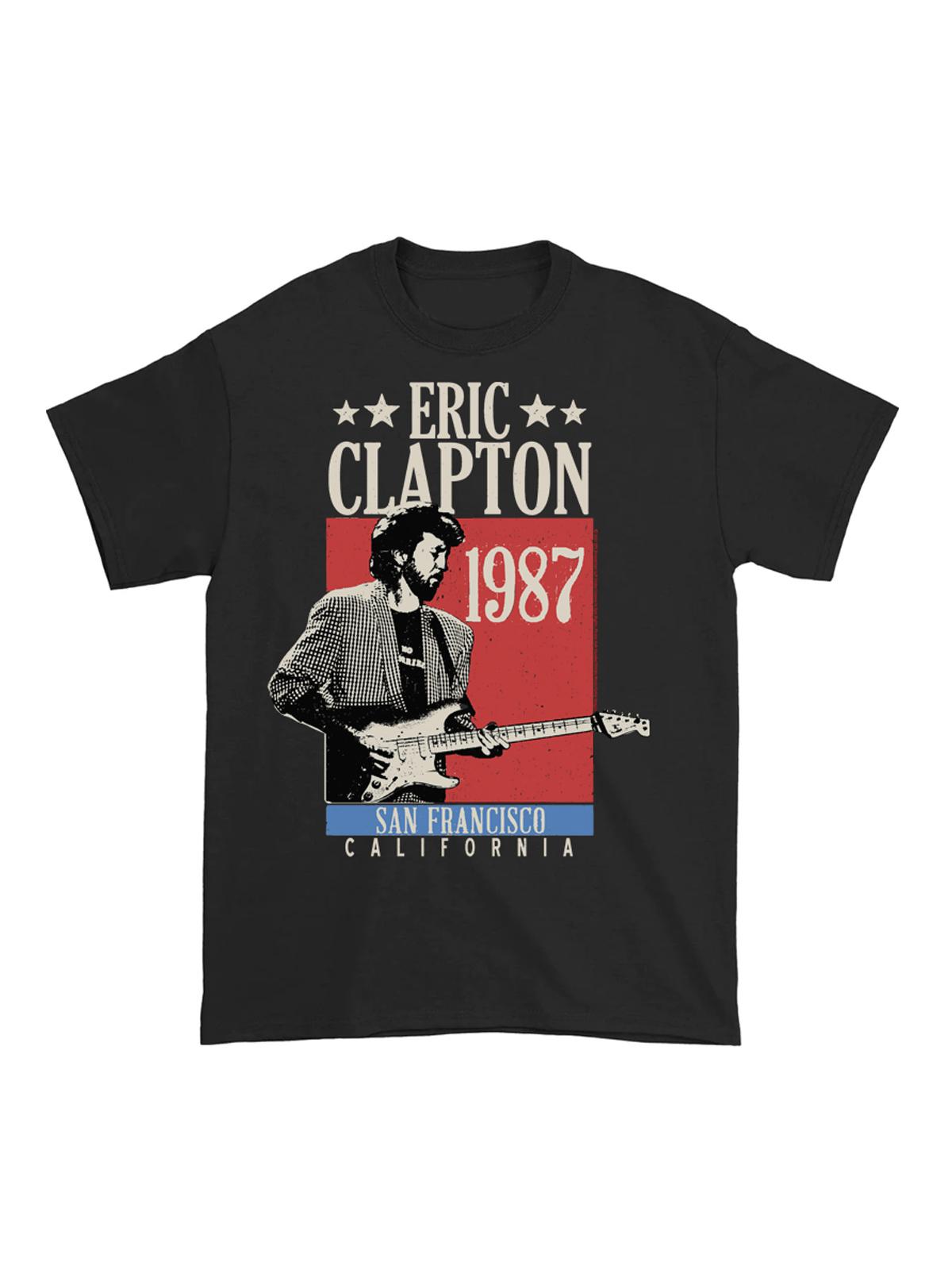 

Эрик Клэптон Blackie Тур 2008 Футболка Мастер-гитарист Короткий рукав Европейская и американская футболка Футболка оверсайз 4XL