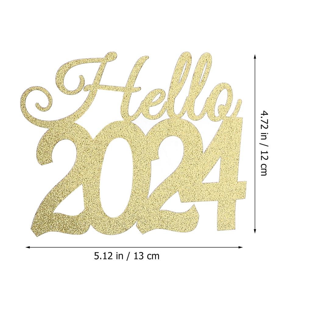 1Set Acrylic Paper New Year Cupcake Topper Set Festive Cake Decor for Party Dessert Display Photo Props Happy New Year 2026 Cake