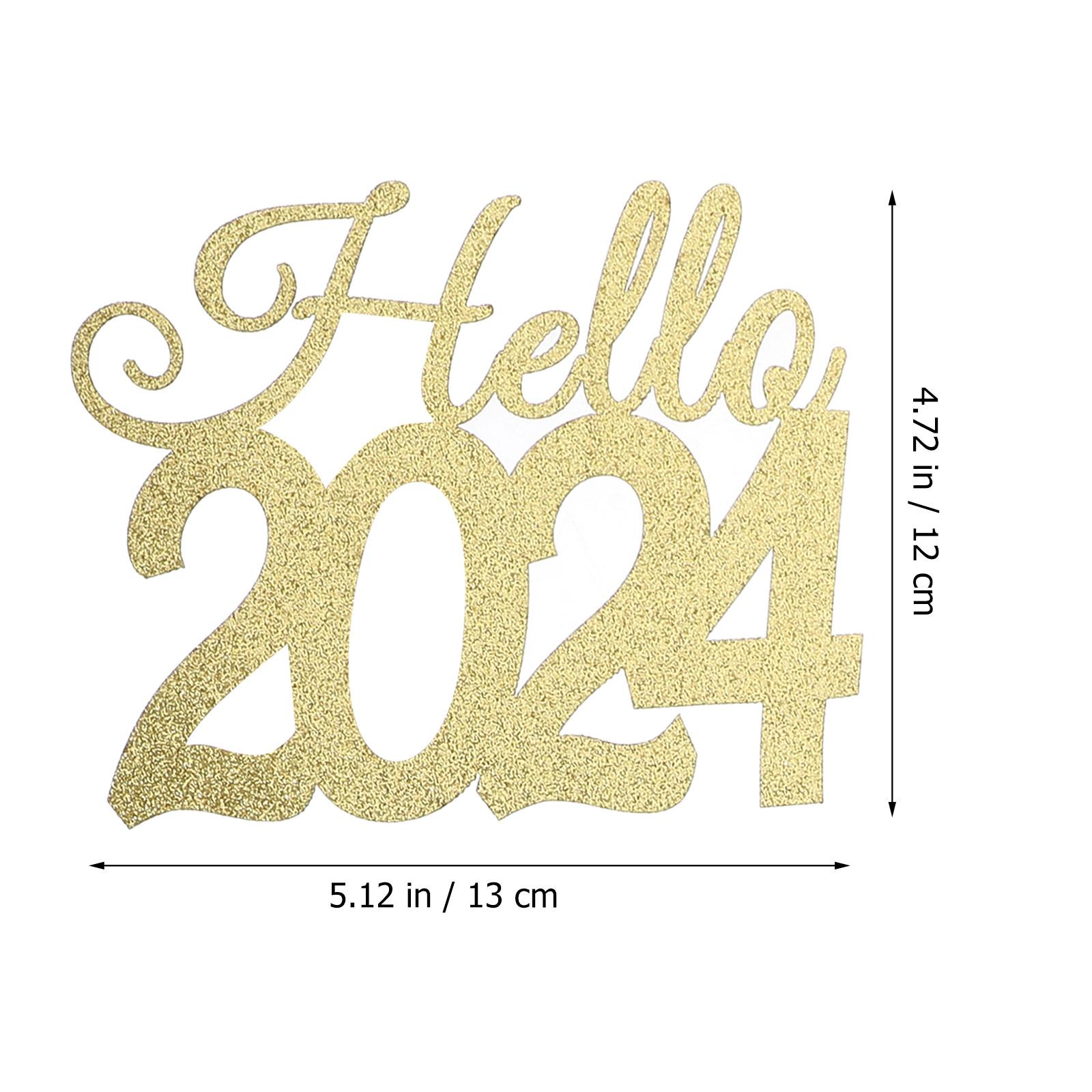 1Set Acrylic Paper New Year Cupcake Topper Set Festive Cake Decor for Party Dessert Display Photo Props Happy New Year 2026 Cake золотистый