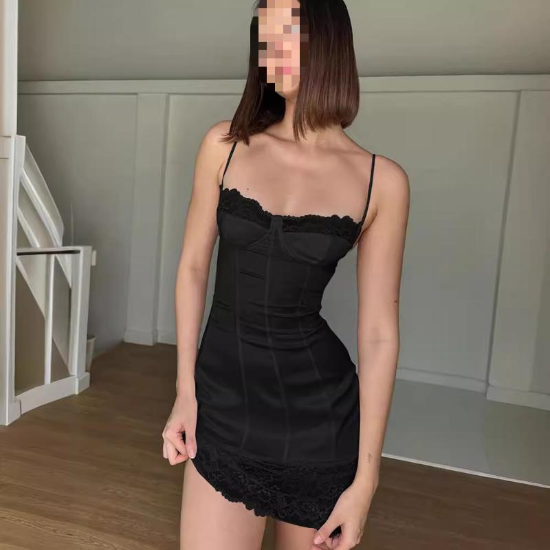 European and American Summer Women's Sexy Tight Fitting Backless Camisole Dress