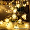 LED Simulated Foam Rose String Lights for Romantic Qixi Decor