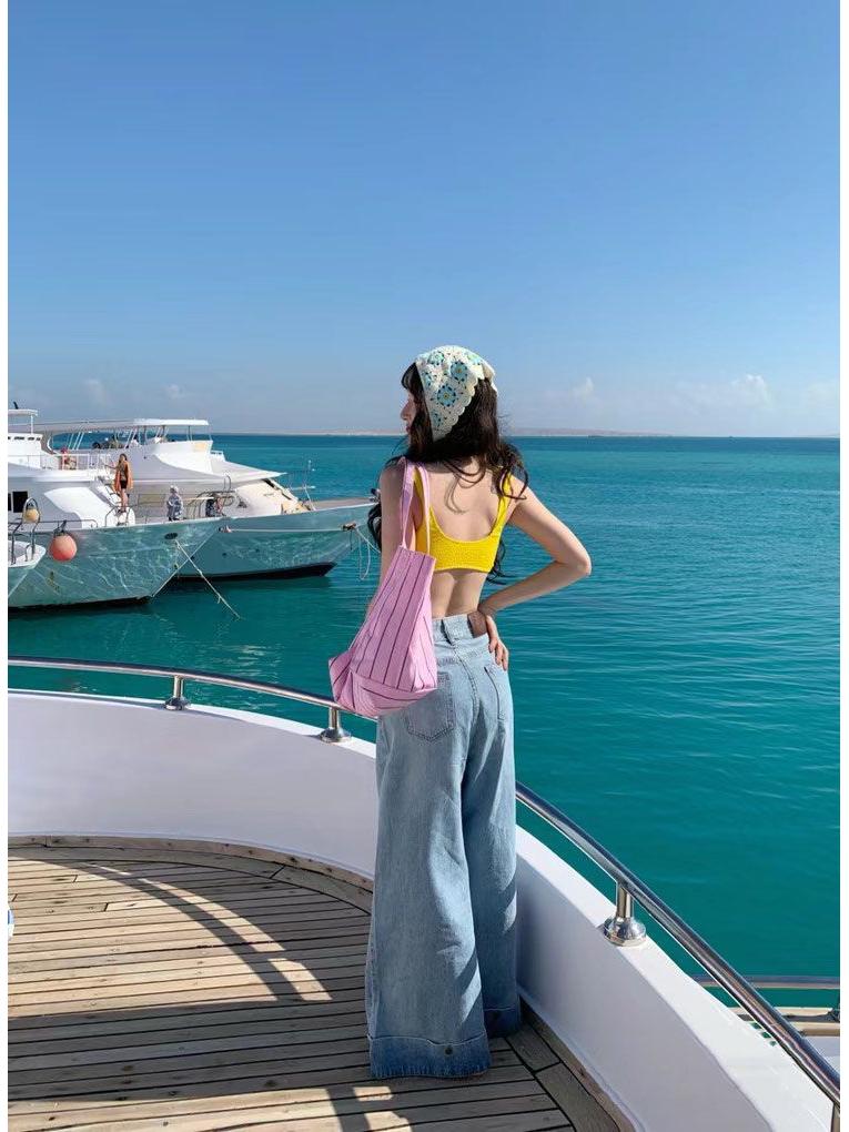 Korean Style Yellow Bikini for Beach & Spring - Sexy, Hot Girl Niche Suit