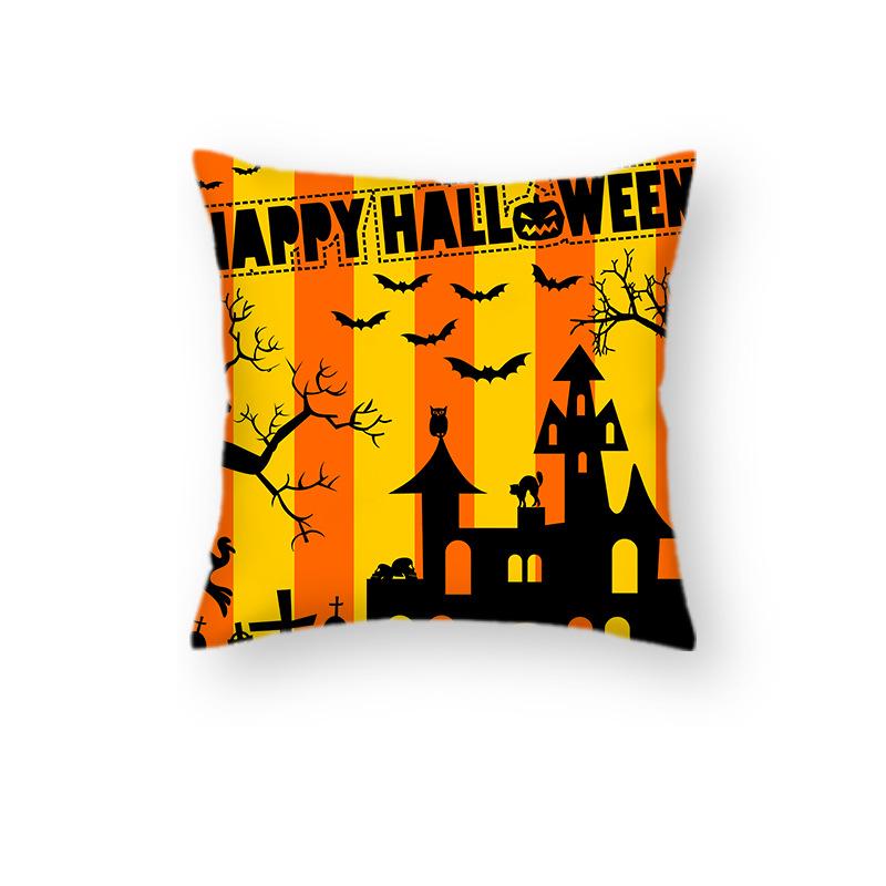 Neuer Halloween Kürbiskopf Schloss Kissenbezug Festliches Wohnzimmer Sofa Dekokissen Kissen