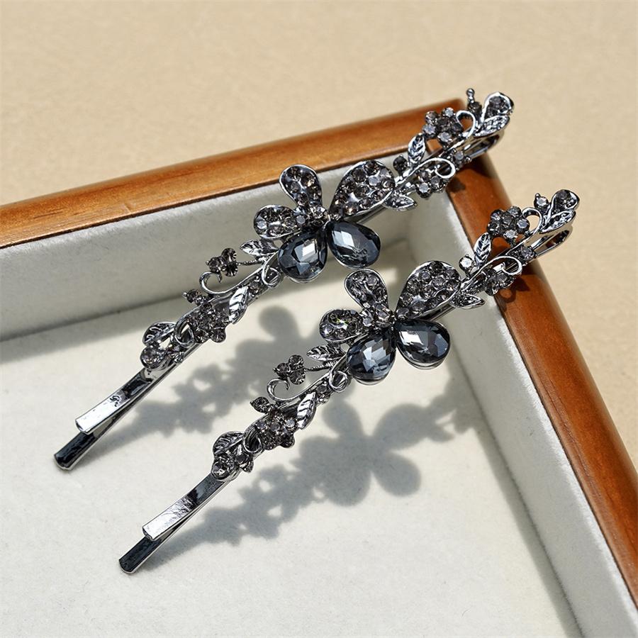 New Rhinestone Word Clip Hair Accessories Women's Side Clip Flower Bangs Clip Crystal Head Ornament Jewelry Korean