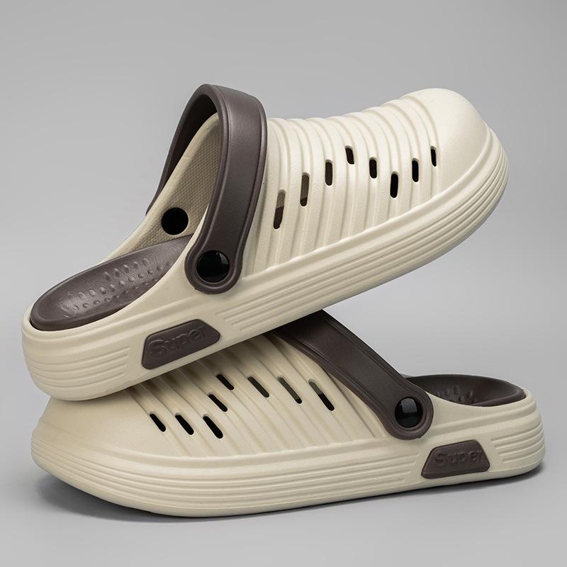 

New hole shoes men s summer fashion versatile sandals bag head slippers outdoor wear beach sandals men 44