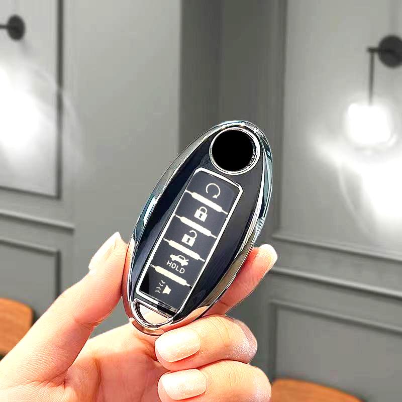 

4/5 Buttons Shell Key Cover Case For Nissan X-trail Xtrail T32 Juke Qashqai J11 J10 Tiida Versa Leaf Micra K12 Note Patrol 5 button key cover чёрный