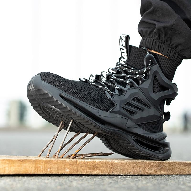 Men's Steel Toe Work Sneakers Safety Shoes Puncture-Proof Indestructible Boots Fashionable Footwear for Security Professionals