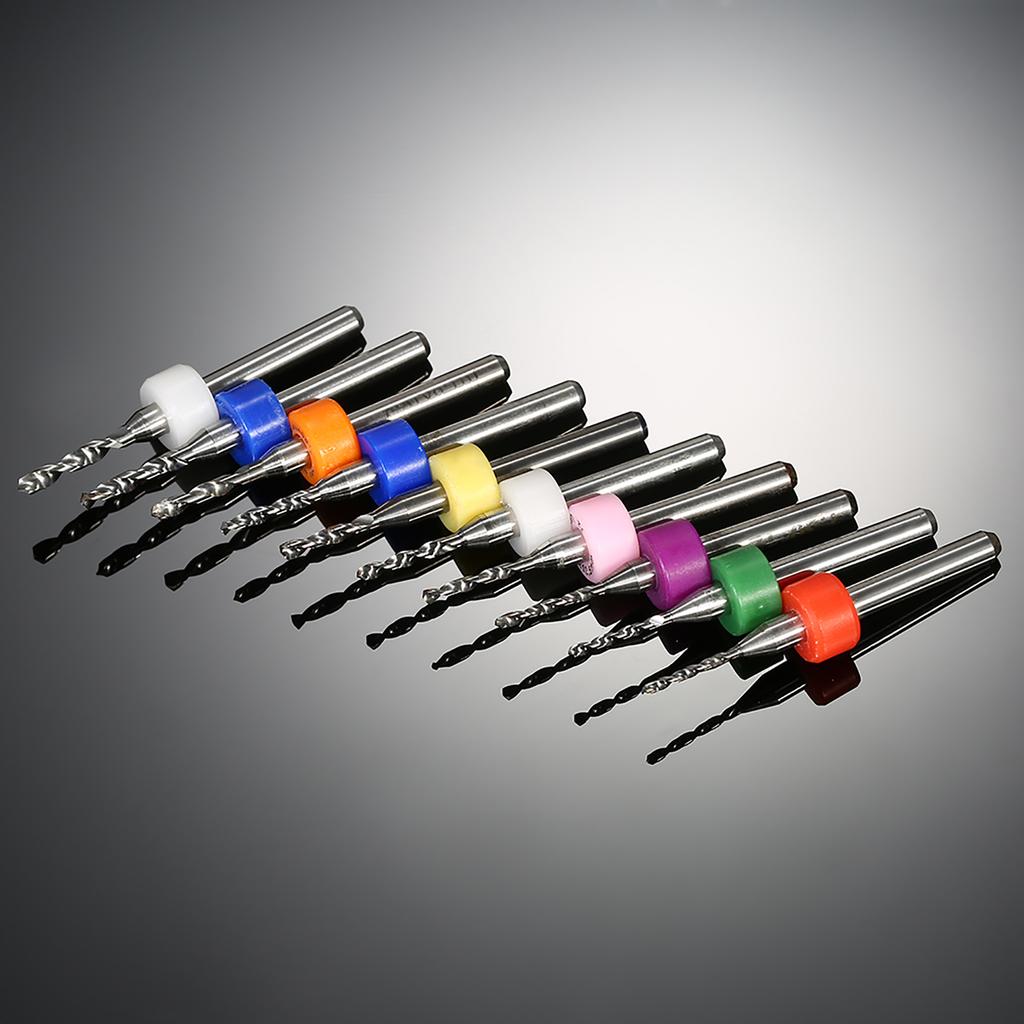 10pcs Tungsten Carbide Micro Drill Bits Set Engraving Tools for PCB Circuit Board