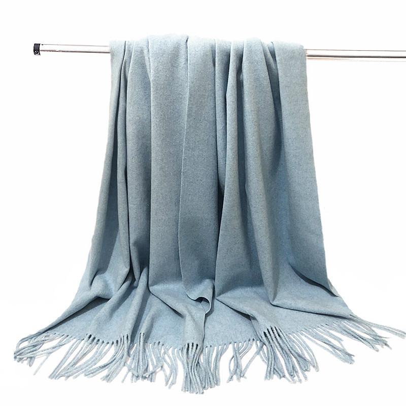 Wool Scarf Women's Winter Korean Style Thickened Warm Solid Color Scarf Shawl High End Versatile Cashmere Scarf