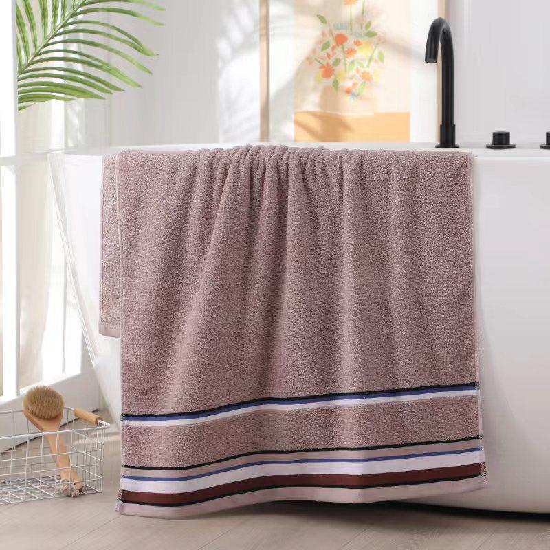 Elegant Striped Cotton Bath Towel - Fashionable & Simple Home or Gift Option