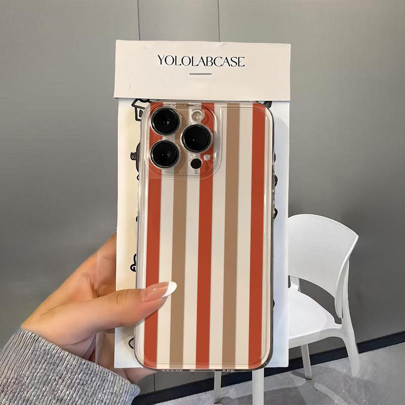 

Colorful Alternating Stripes Phone Case For iPhone 17e 17 16e 16 15 14 13 12 11 Mini Air Pro Max X XR XSMax Plus Transparent iPhone 11 ProMax