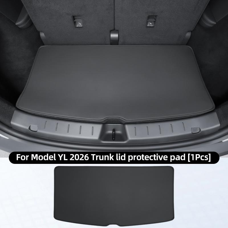 For Tesla New Model YL 2026 Leather Trunk Mats Rear Seat Back Protector Pad Backrest All Weather Liner Pet Anti-kick Pad