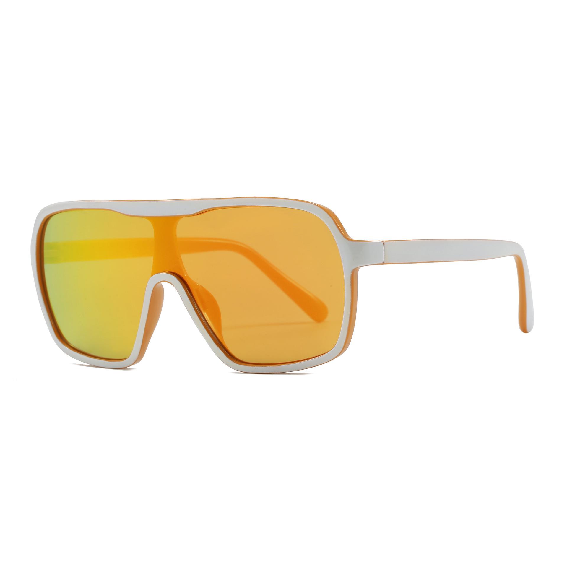 

1Pc2026 New Style One-Piece Large-Frame Sunglasses, Trendy and Cool, Anti-Uv Pilot Style, Trendy and Unique, Unisex