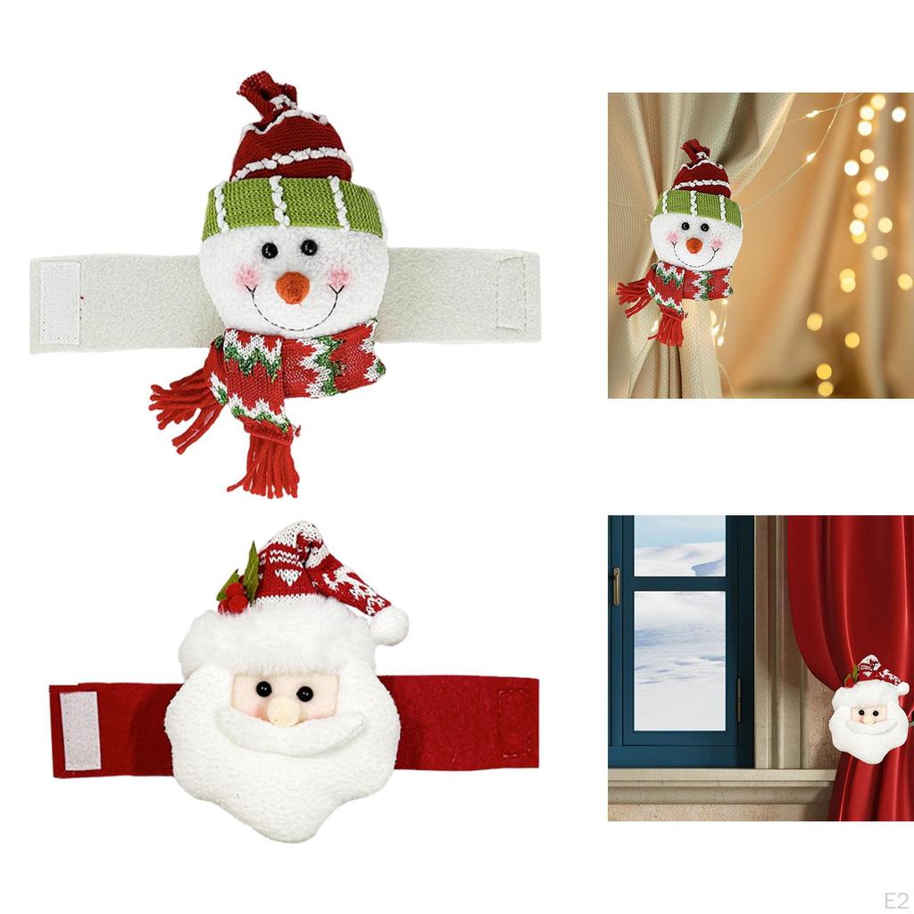 Christmas Cartoon Doll Curtain Tieback - Festive Window Decoration Easy-to-install Clips
