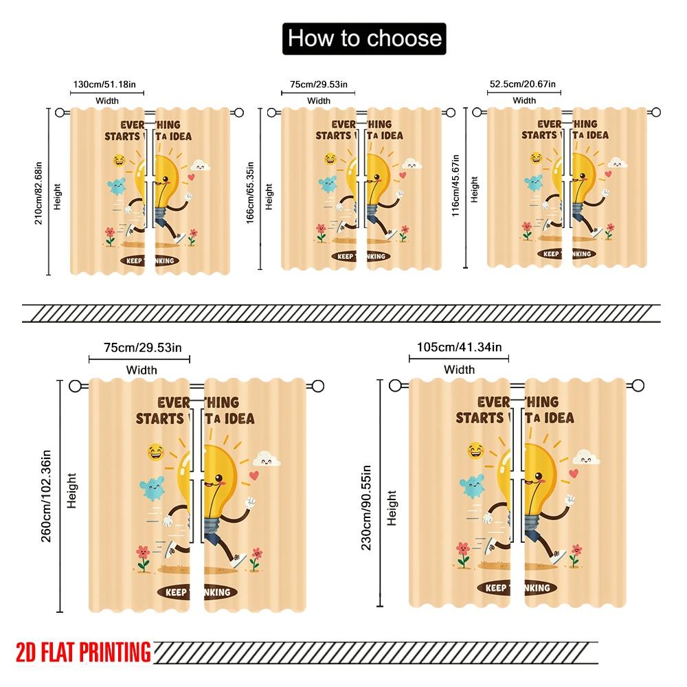 2pcs 2D flat printing Curtain Lightbulb Idea Running Cloud Fabric Without Electricity Holiday Decorations for Holiday Portraits