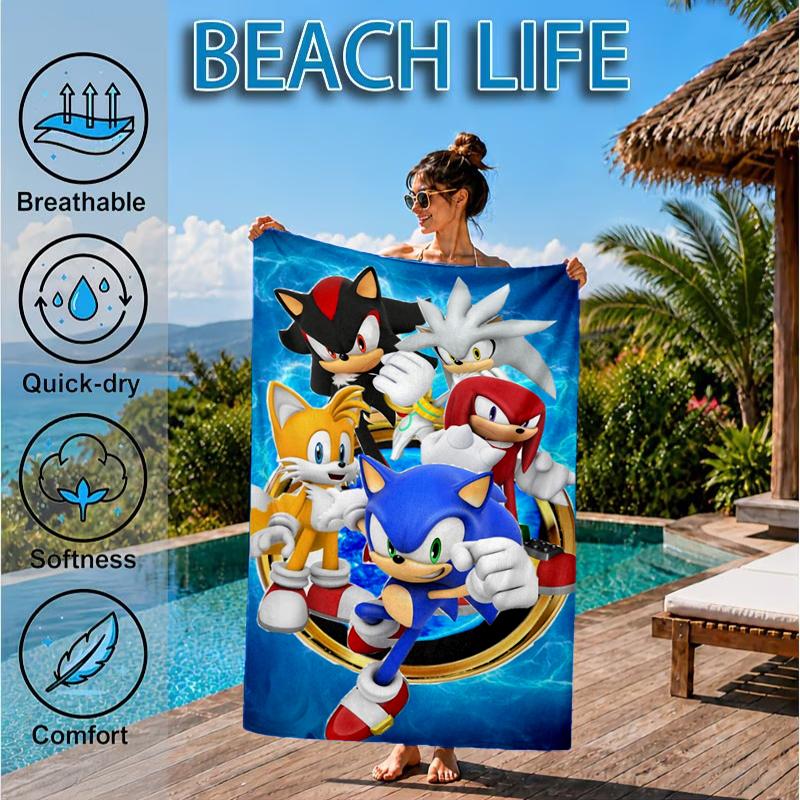 Hedgehog Adventure Speed And Colors Beach Towel, Microfiber Beach Towel, Perfect For Pool, Beach, Travel, Home Decor Beach Party Fan Gifts
