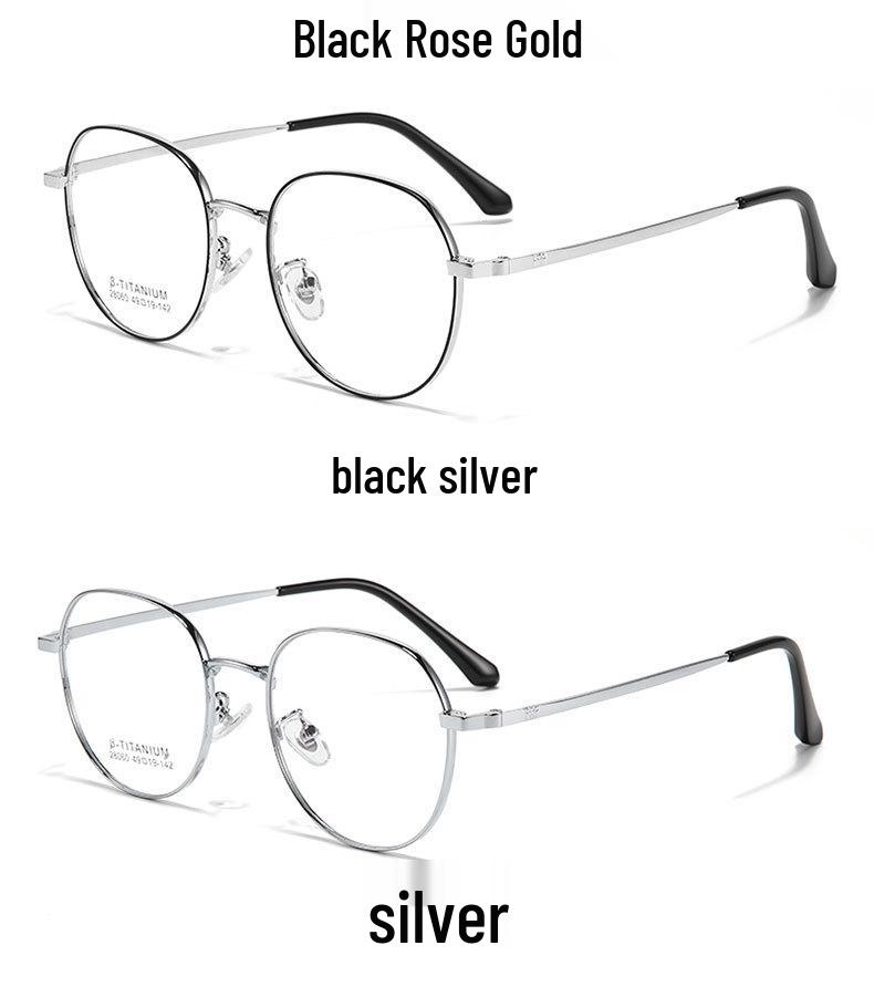 Ultra-light Retro Round Metal Eyeglass Frames for Myopia - Stylish & High-Quality Student Frames