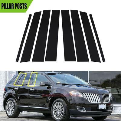 8PCS For Lincoln MKX/Ford Edge 2007 2008 2009 2010 2011 2012 2013 2014 Glossy Black Pillar Posts Window Cover BC Column Sticker