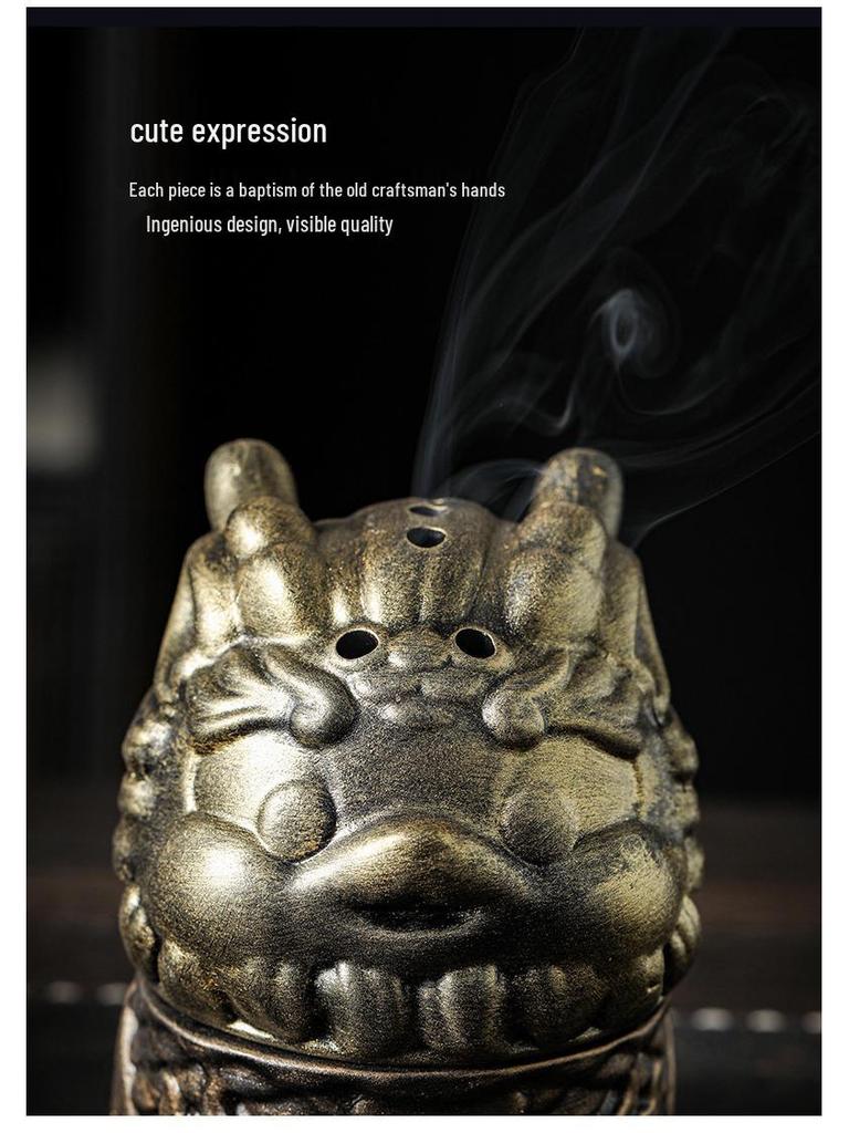 Zen Pagoda Black Ceramic Incense Burner - Aromatherapy Holder for Home and Office Decor