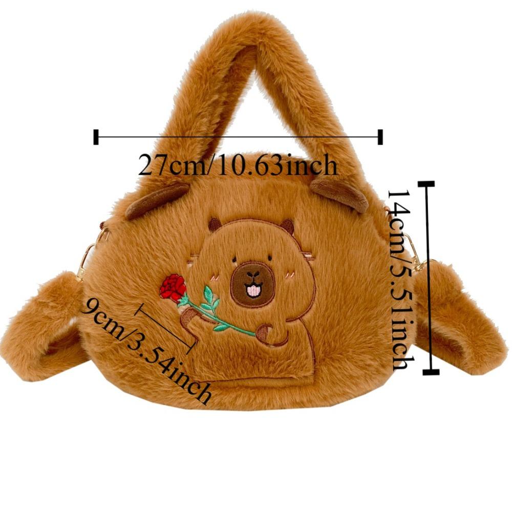 Large Capacity Capybara Plush Crossbody Bag Schoolbag Cartoon Shoulder Bag Outdoor