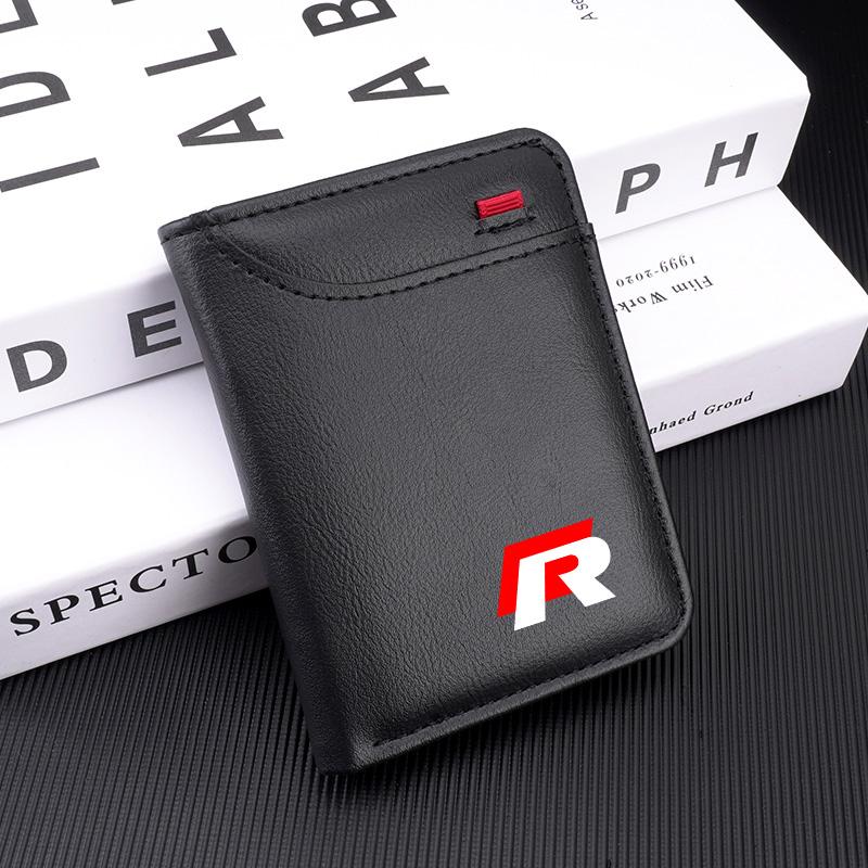 Weiches Leder Tragbare Geldbörse Führerschein Kreditkarten Tasche Portemonnaie Für VW Polo Golf GTI CC Tiguan Arteon Passat Jetta Touareg ID3 IF2