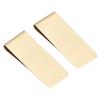 2Pcs Metal Money Clips Stainless Steel SpecialShaped   Wallets Credit Cards Holders for Men(Gold )